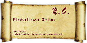 Michalicza Orion névjegykártya